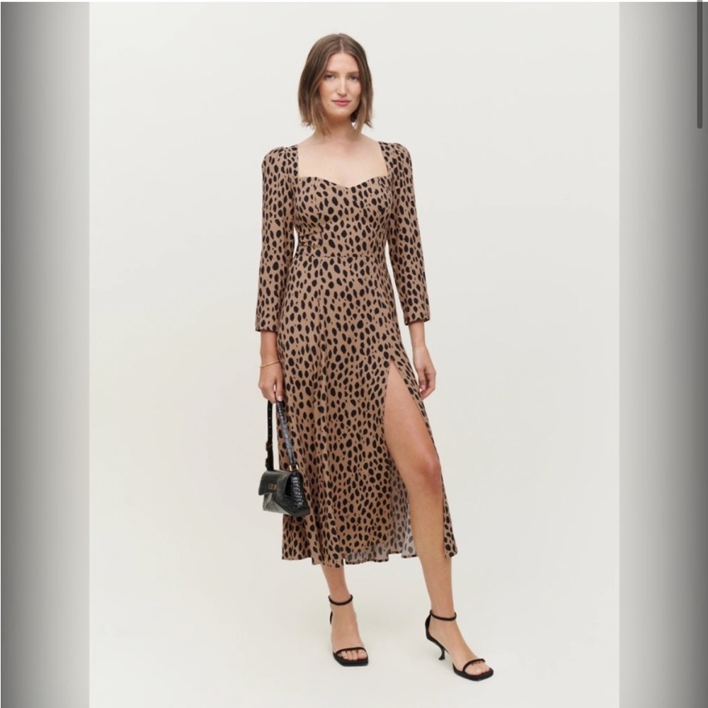 Reformation Leopard Print Mara Midi Dress